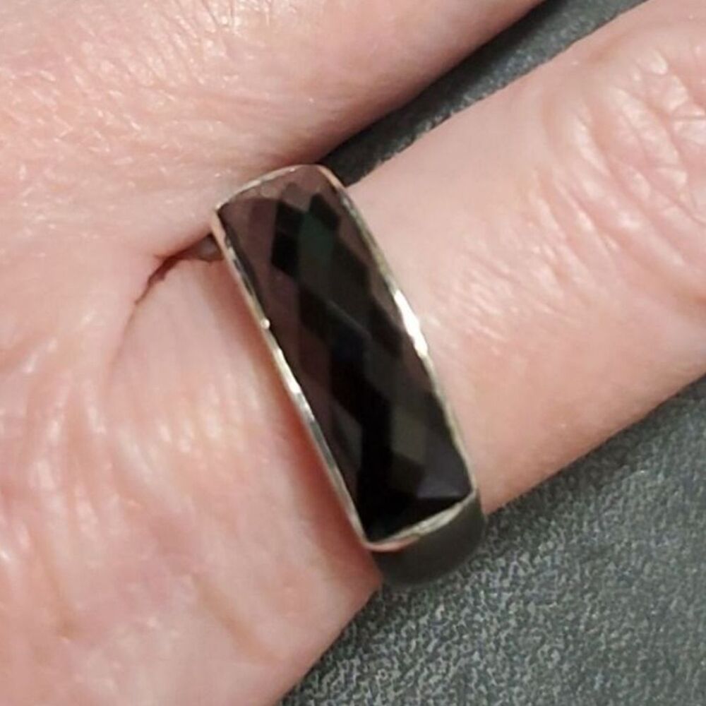 Sterling silver black onyx ring almost an 8